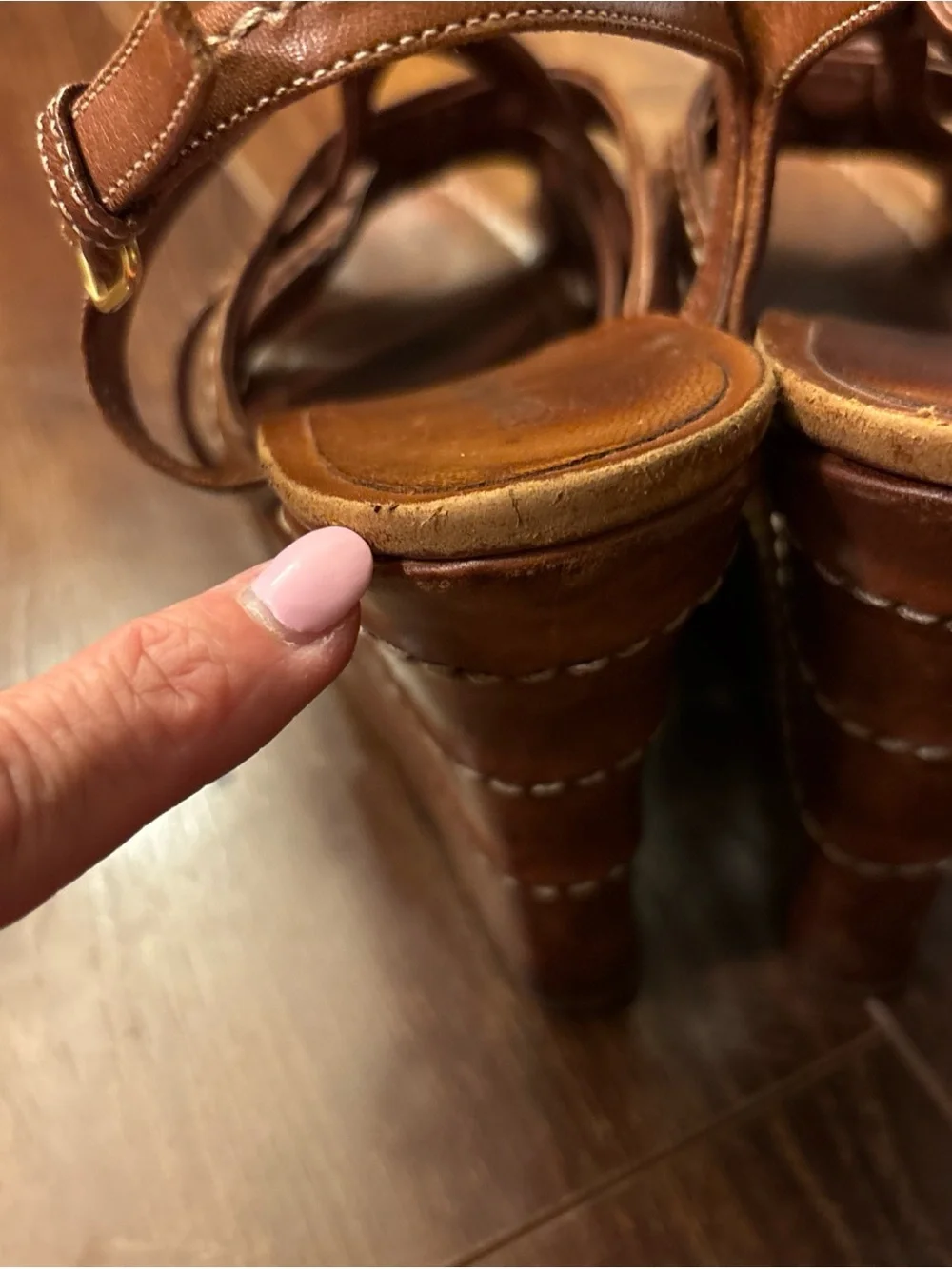 Miu Miu Brown Nappa Washed Leather Wedges Sz 39.5 US 9.5